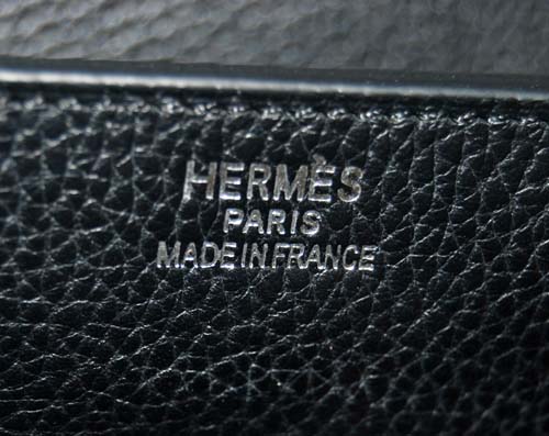 Hermes Steve Togo Leather Messenger Bag Black 92111 On Sale